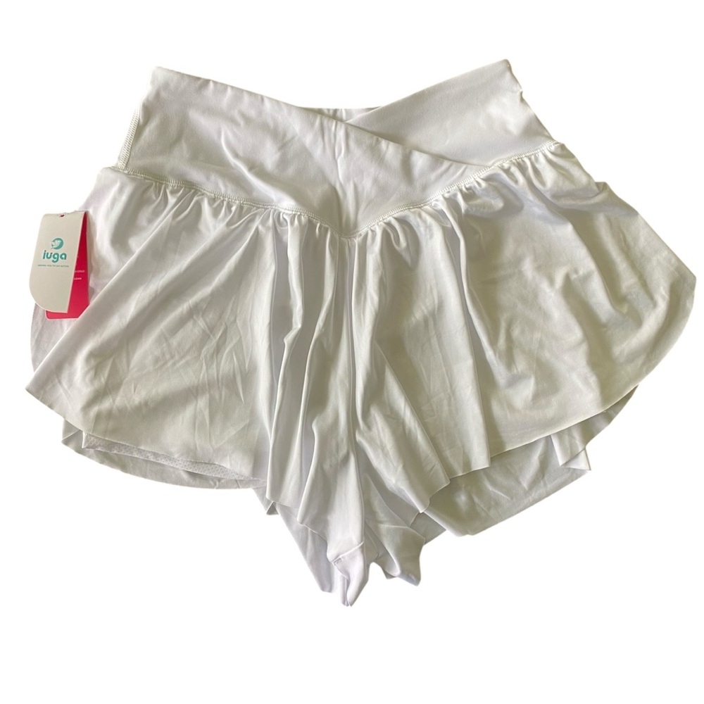 IUGA Flowy Butterfly Shorts Crossover Running High Waisted Athletic Skort Sz M - Picture 3 of 10